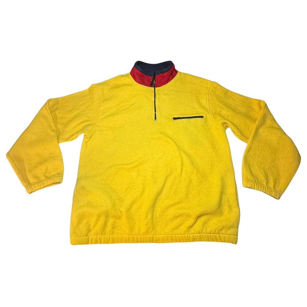 Hunt Club Vintage 1/4 Zip Yellow Fleece Pullover Jacket Extra Large Tall XLT